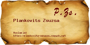 Plankovits Zsuzsa névjegykártya
